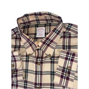 Brooks Brothers Non Iron Supima Cotton‎ Multicolored Plaid L/S Btn Dwn Shirt L